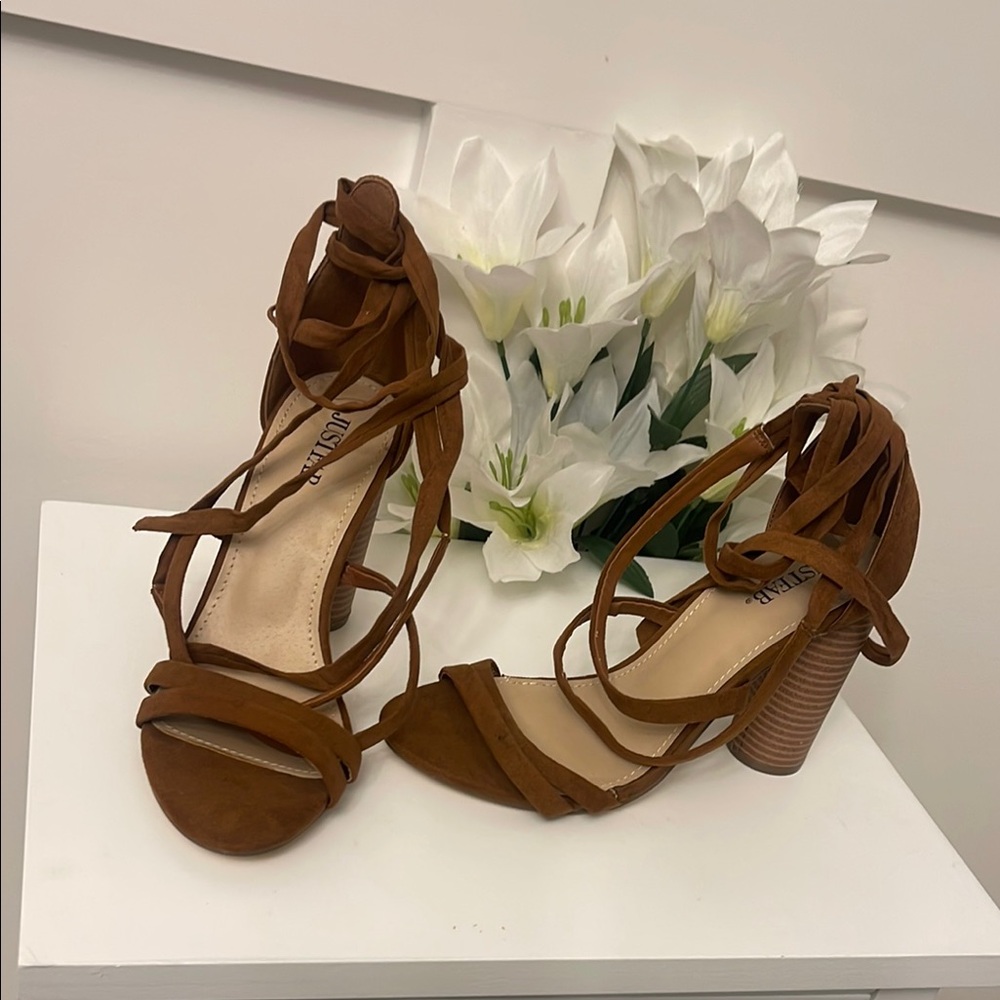Brown Strappy Women's Heels